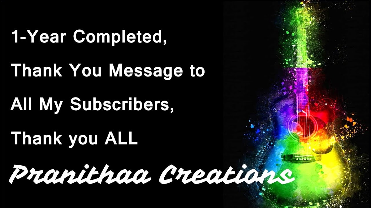 Simple Thank You Message To All My Subscribers - Pranithaa Creations
