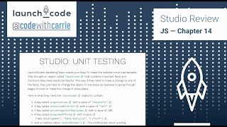 WebDev JS — Chapter 14 Studio Review — Unit Testing
