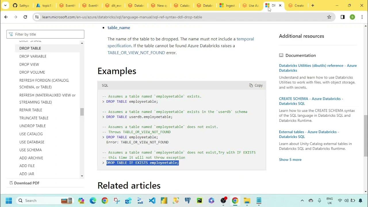 Databricks drop delta tables youtube
