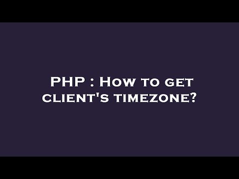 PHP : How to get client's timezone?