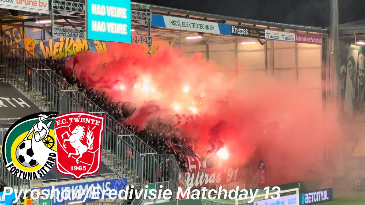 Fortuna Sittard - Twente Enschede | massive PYROSHOW, great atmosphere & away win for TWENTE