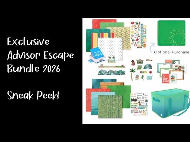 The contents of the 2026 Creative Memories Advisor Escape Bundle