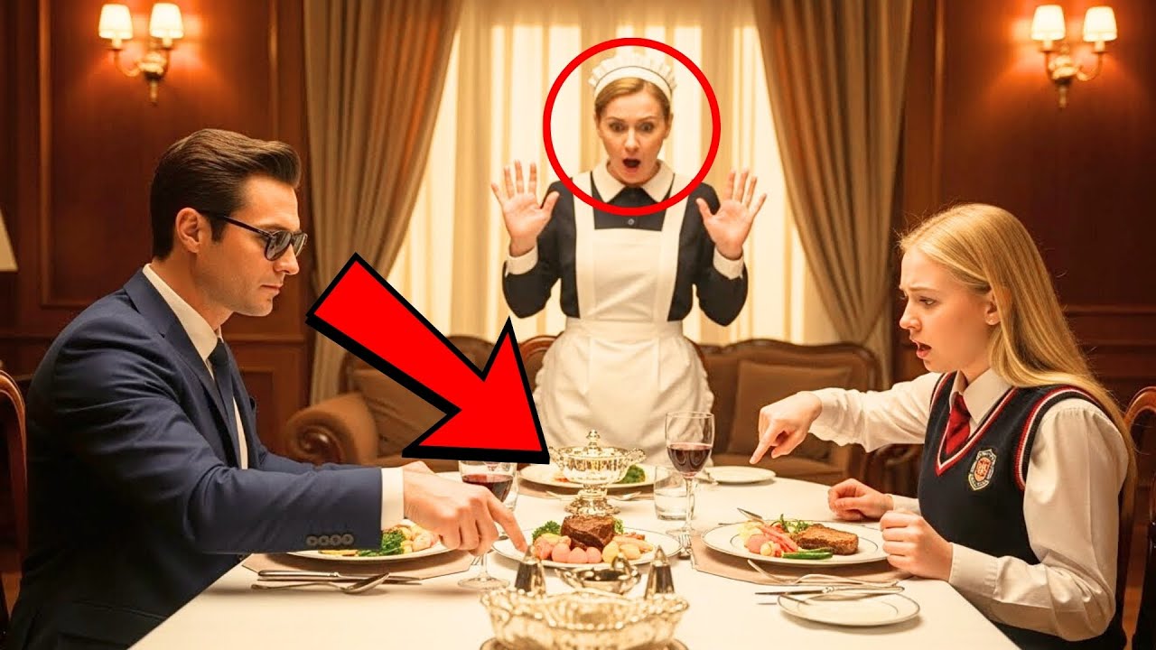 LA HIJA DE LA EMPLEADA CENÓ CON UN MILLONARIO CIEGO — LO QUE ELLA NOTÓ LO CAMBIÓ TODO