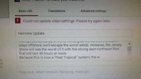Could Not Update Video Settings: Please Try Again Later