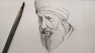 How to Draw a Man with Long Beard || Drawing of Old Sikh Man || Pencil Sketch || Step by Step...
