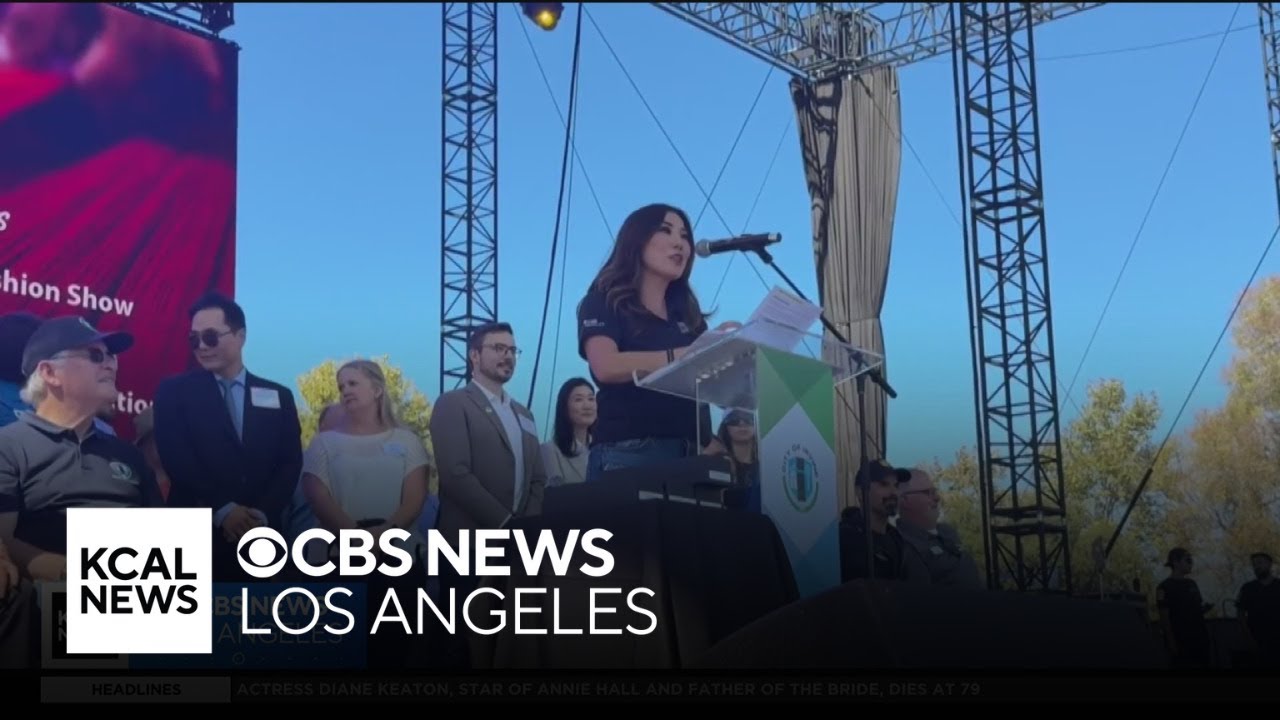 KCAL News meteorologist Amber Lee helps emcee Global Village Festival in Irvine