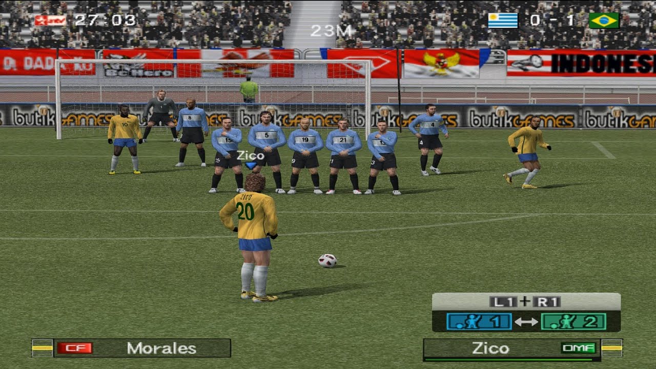Winning eleven 10 Classic Brazil vs Uruguay Gameplay 4K 60Fps HD - Ps2