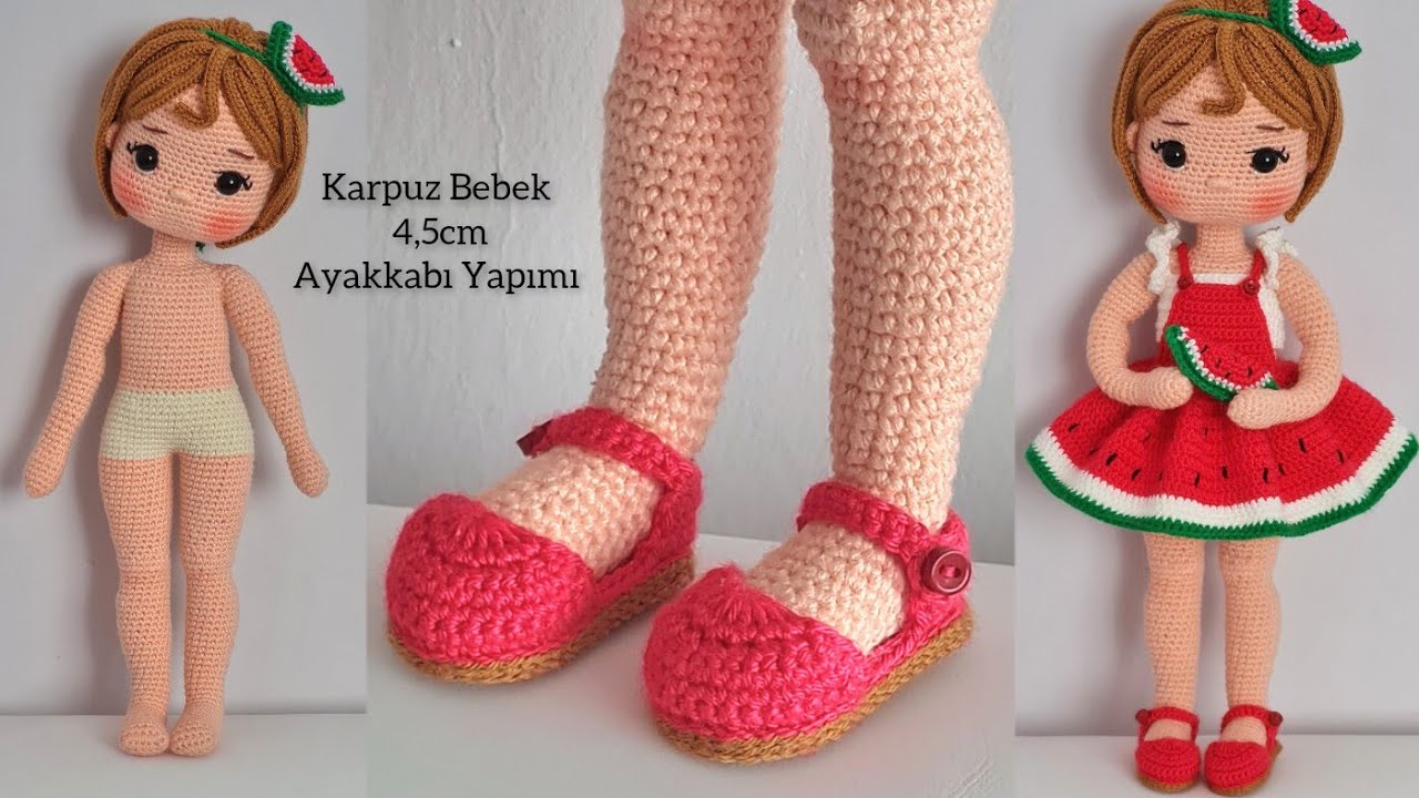 Amigurumi/ Karpuz Bebek Ayakkabı Yapımı/ENG subtitles on/subtítulos ESPANÕL