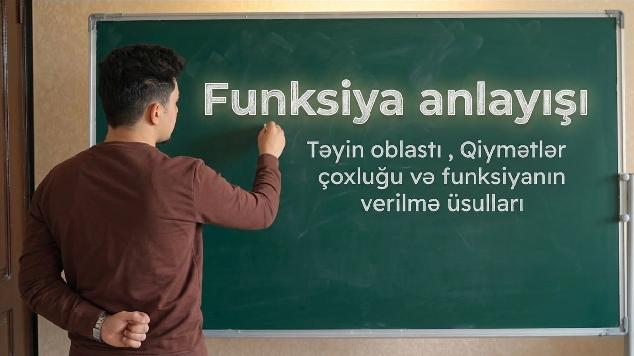 Funksiya anlayışı: Təyin oblastı, Qiymətlər çoxluğu və funksiyanın verilmə üsulları.