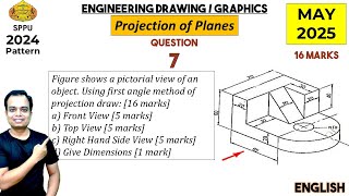 Sppu_2024 Pattern | May 2025 | Engineering Graphics | Pyq | Q7 | Orthographic Projection