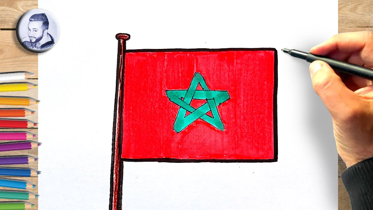 Comment dessiner le drapeau marocain 