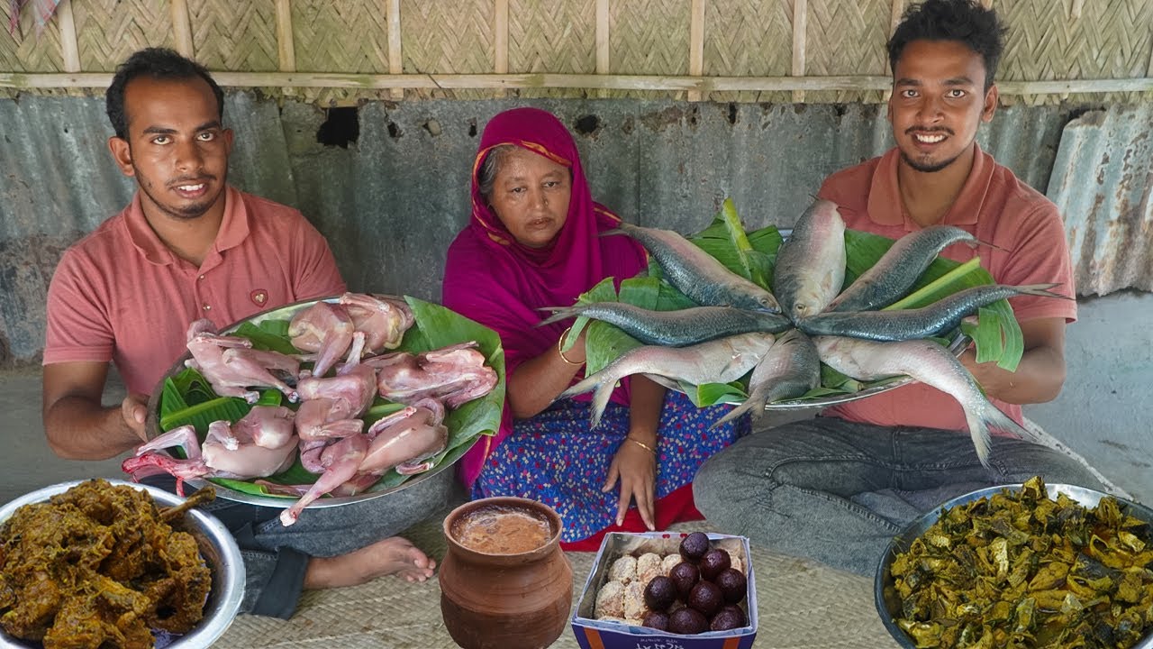 সরিষা ইলিশ, মুরগির গোস্ত ভুনা এবং দই মিষ্টি - Hilsa Fish & Chicken Curry for Unfortunate Family