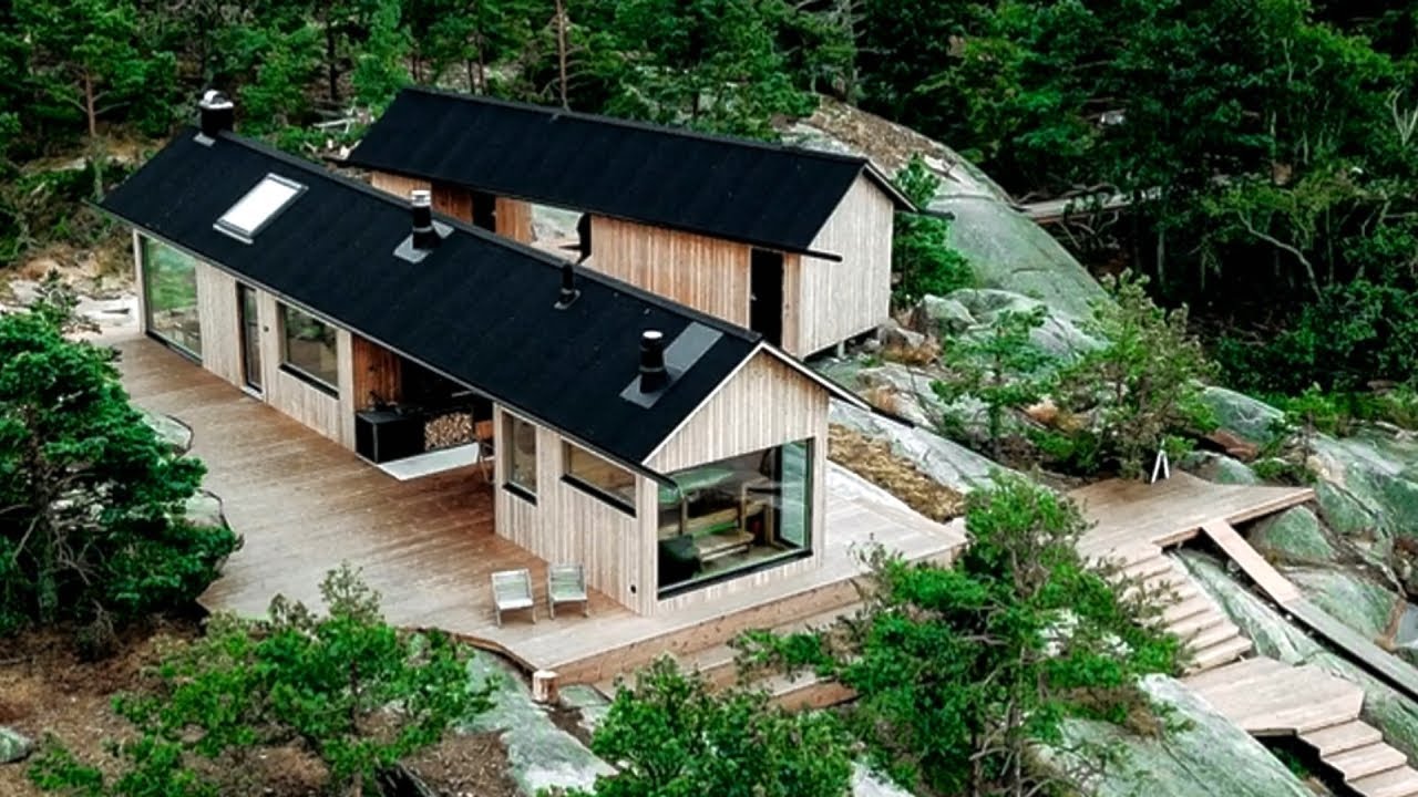 Two Beautiful Tiny Cabins 75m2 - YouTube