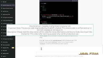 How to convert Hexadecimal to Octal in Golang 1.20