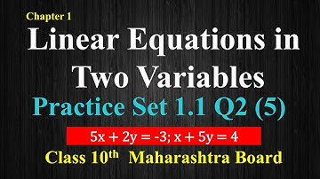 Class-10th, Practice Set 1.1 Q-2(5)| Linear Equations in Two Variables #Class10thMaharashtraBoard