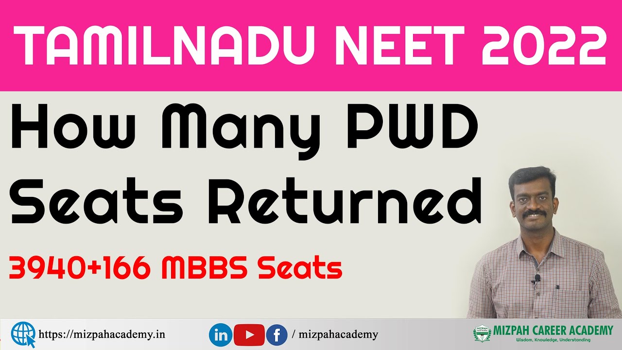 How many PWD Seats returned after Special Category Counseling TN