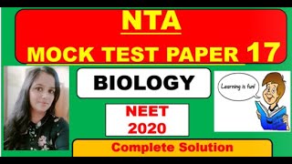NTA Mock Test Paper 17 Biology Solution| NEET2020 | Mock Test Paper Biology|National Test Abhyas App screenshot 1
