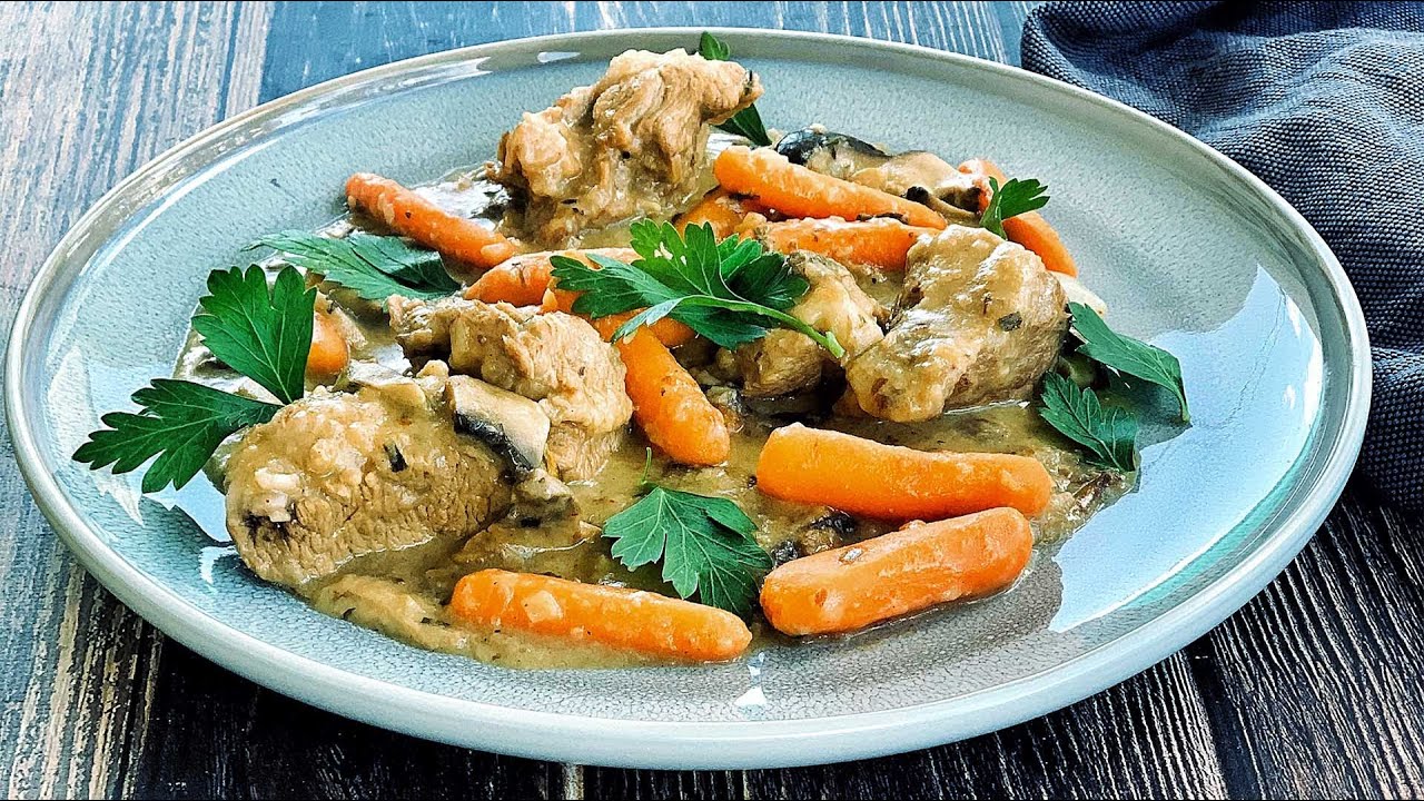 Sauté de veau aux carottes et champignons (repas mijoté de saison prêt