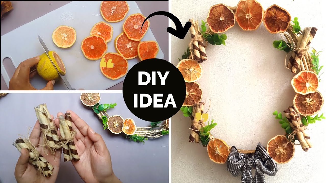 DIY wallhanging Decoration Idea Dry Fruits Decoration Idea Wreath