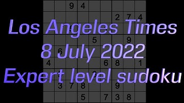Sudoku solution – Los Angeles Times sudoku 8 July 2022 Expert level