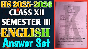 Class 12 English Question paper solution 3rd semester 2025-26 // English Paper solved