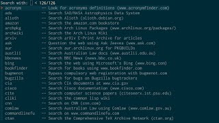 ws script - surfraw fzf prompt piped into w3m because im lazy