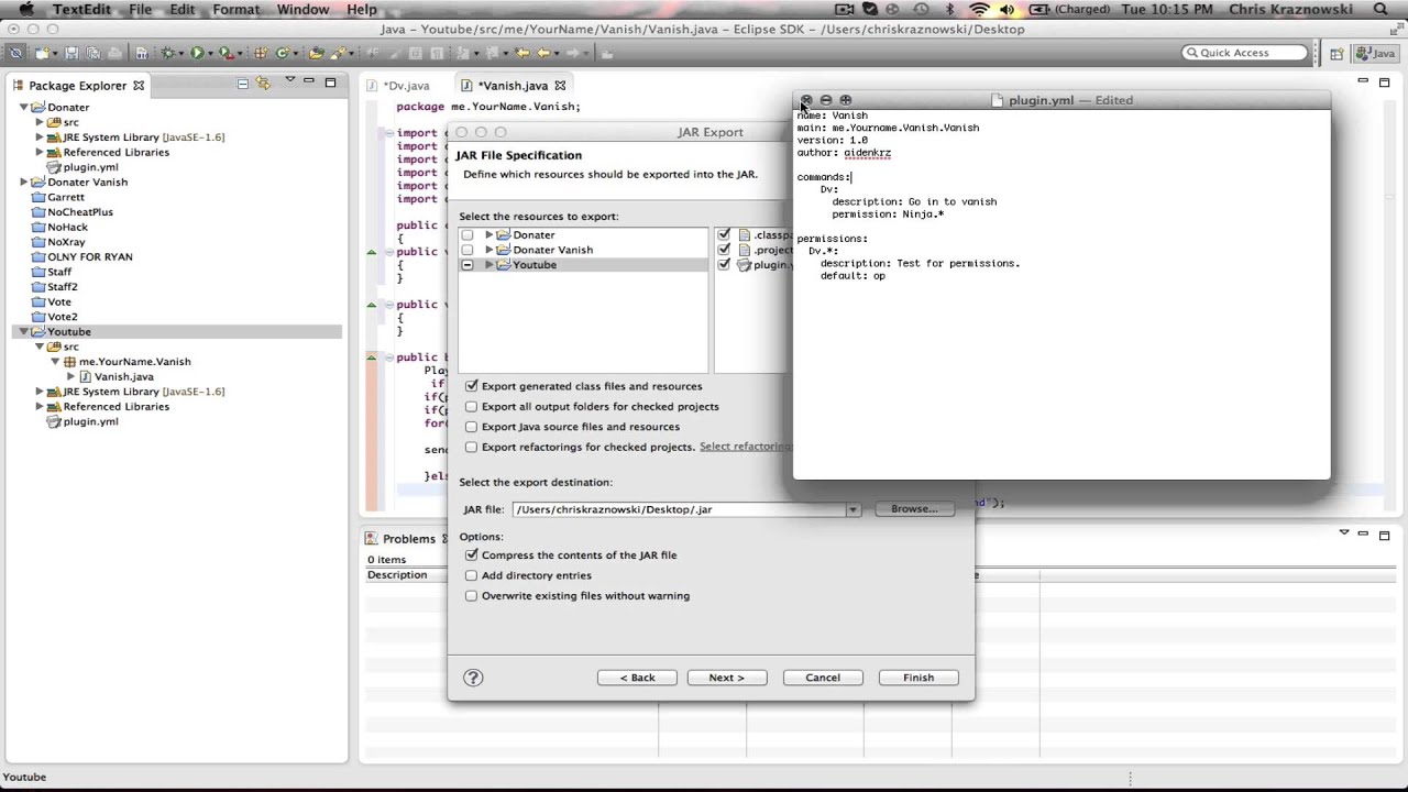How To Make A MineCraft Plugin Bukkit - YouTube