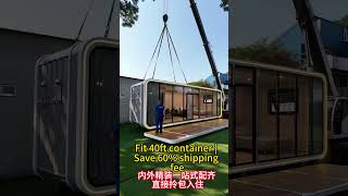 No construction mess, modular space with full interior, turnkey modern villa for backyard glamping