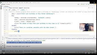 A Python program which accepts a user's birthday and displays the number of days that has passed.