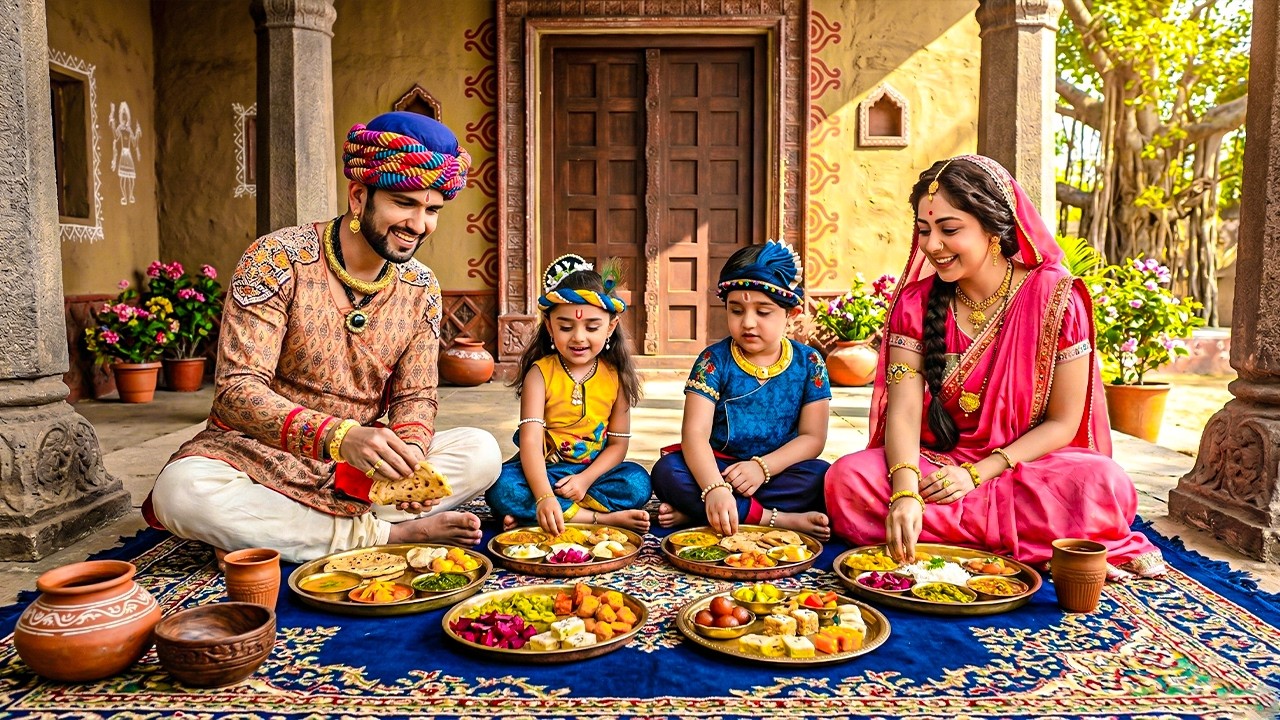 बाल कान्हा बलदाऊ नंदबाबा और मैया यशोदा ने एक साथ भोजन किया | यशोमती मईया के नंदलाला | Shree Krishan