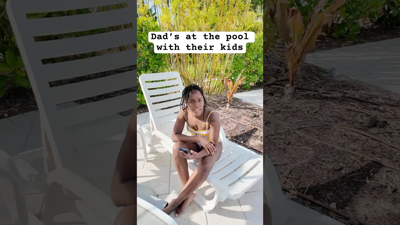 Dad’s at the pool with their kids 