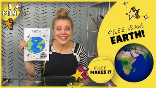 How to Draw Earth! | Kylee Draws the Planet Earth - Easy Drawing Planets Video for Kids - Earth Day!