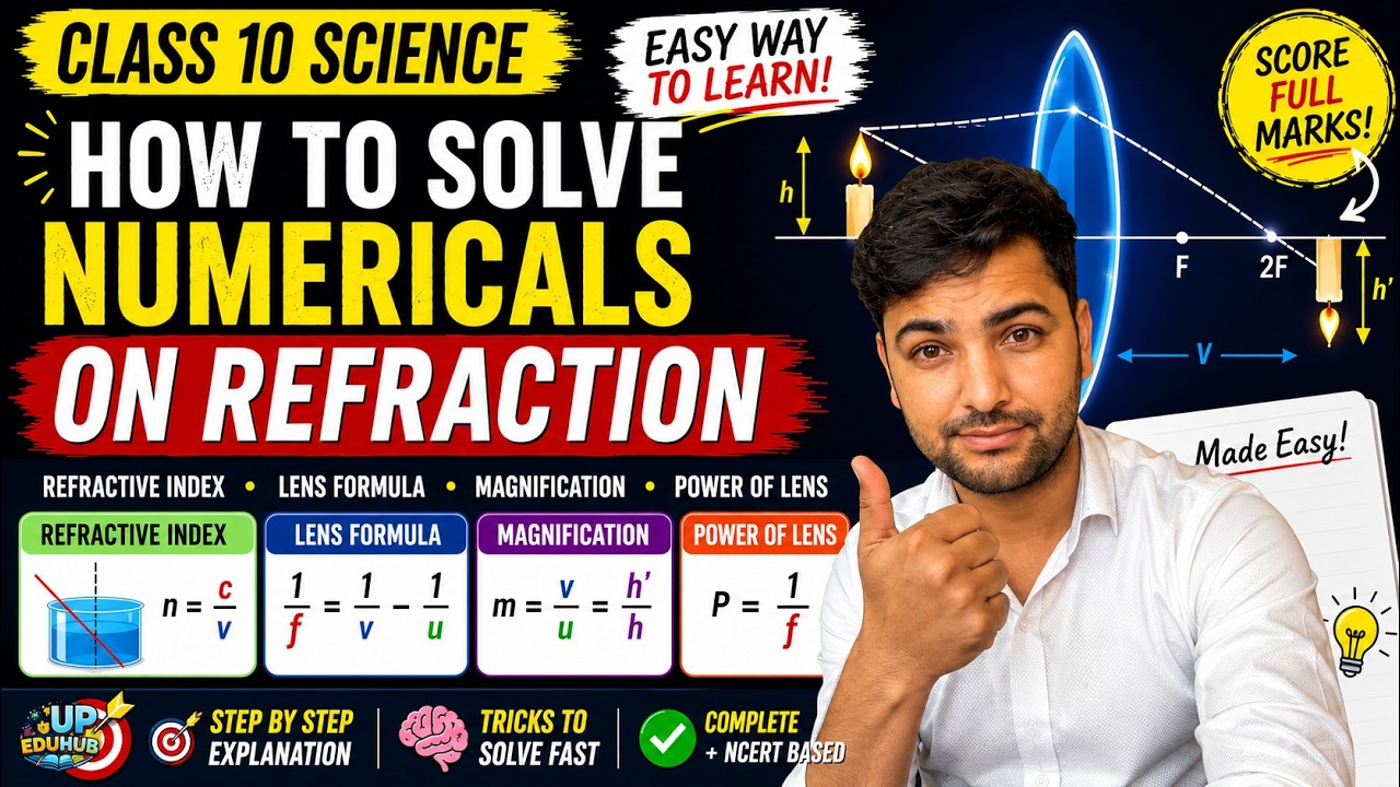 Refraction Problem Solving Class 10 Science | Light: Refraction | How to Solve Numericals Easily ...