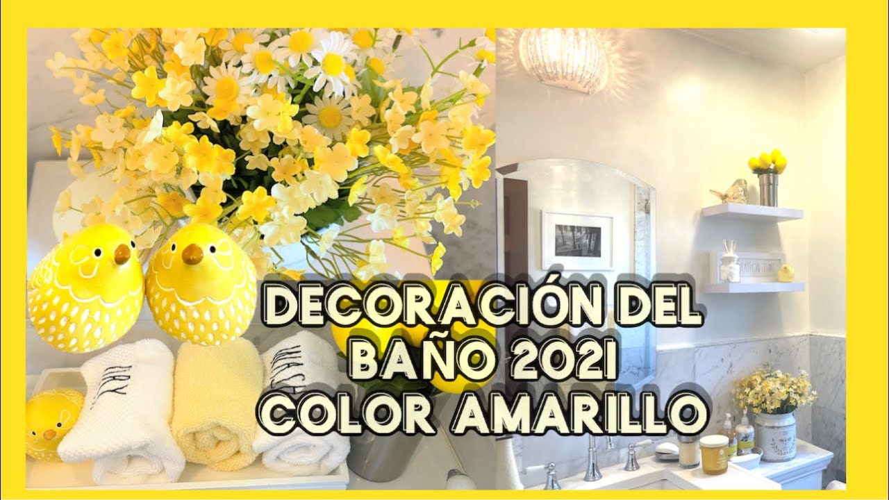 DECORACIÓN DEL BAÑO🌼 COLOR AMARILLO 2021 💛