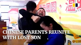 Chinese parents reunite with long-lost son after 14 years