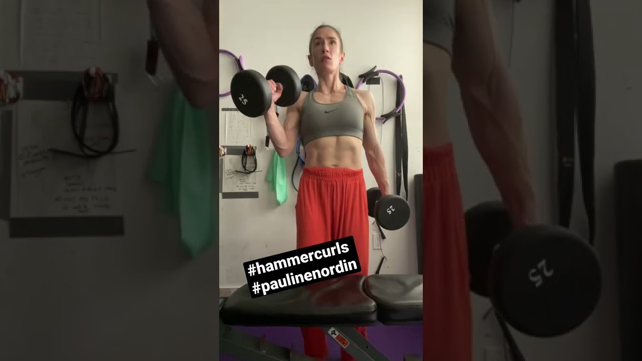 HARDEST BICEPS CURLS Continuous Alternating Curls Hammercurls Paulinenordin Bicepscurls
