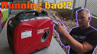 Inverter generator running bad? watch this video first. Predator 2000 watt generator.