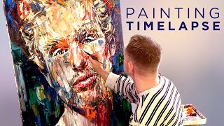Expressive Oil Painting Male Portrait Timelapse