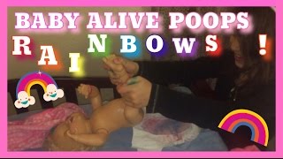 BABY ALIVE POOPS RAINBOWS!!!