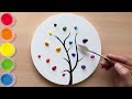 How to paint colorful abstract tree  acrylic painting challenge 36