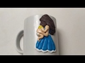 مج عيد الام ...بالصلصال الحراري   polymer clay mug for mother's day
