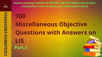 Library Science MCQ|100 Miscellaneous Objective Questions with Answers on LIS Part-2|Competetive xm