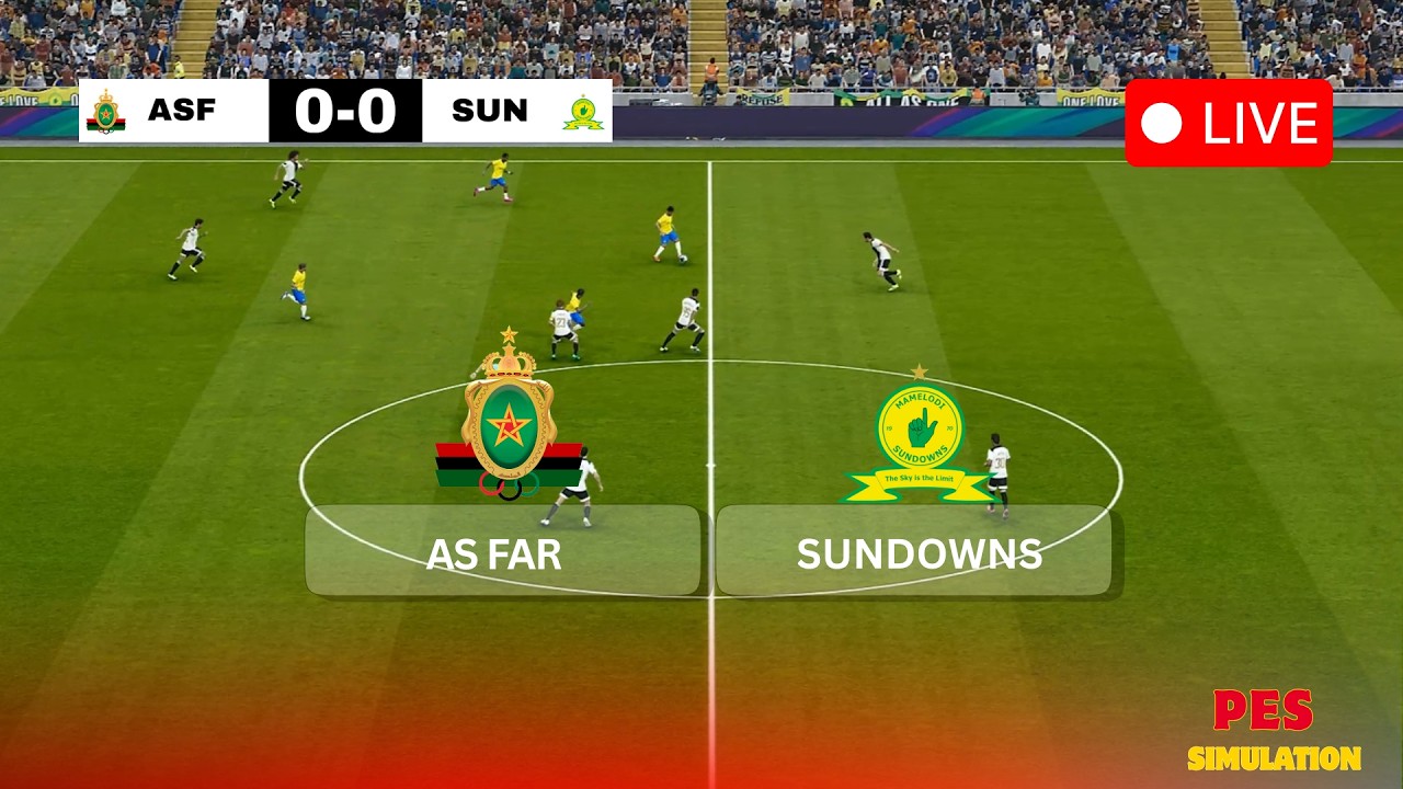 🔴 LIVE:  Sundowns vs AS FAR Rabat ⚽ CAF Champions League Final | PES 2021 Gameplay Simulation🎮