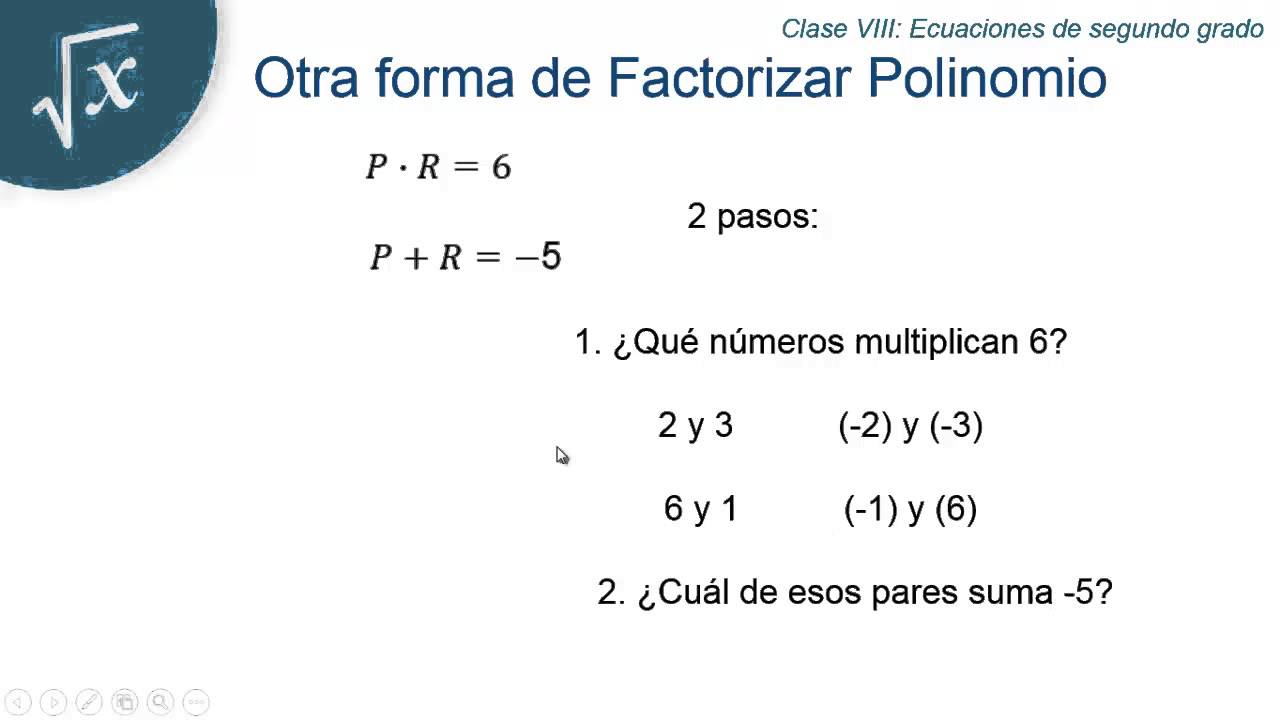Clase 8 Ecuaciones de Segundo Grado RESUMEN clases online gratis
