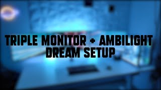 Triple Monitor + Ambilight | 48:9 7680x1440 | My Finished Dream Setup | Watercooled