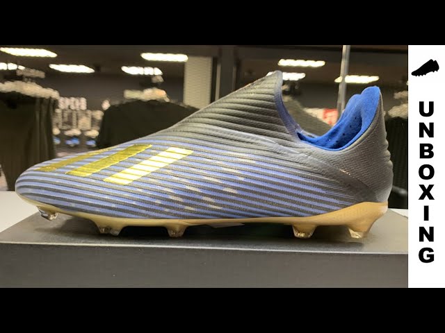 niebla saludo Barcelona adidas X 19+ FG/AG Input Code - Core Black/Gold Metallic/Football Blue Kids  - YouTube