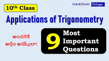 10th Class Applications of Trigonometry Important Questions AP TS SSC
