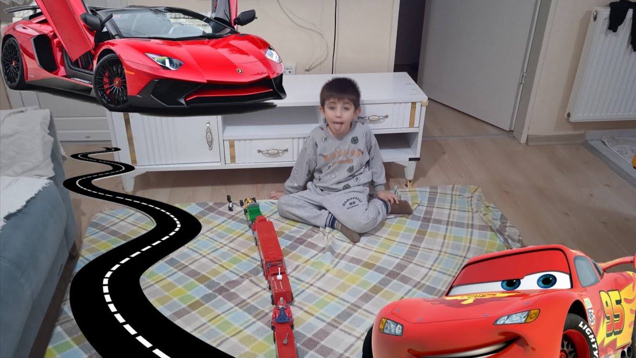 Oyuncak araba videolari! Tren 🚆 yaptık polis arabası itfaiye ambulans ışıklı ambulans canavar kamyo