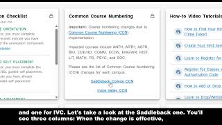 Full Common Course Numbering Tutorial News
