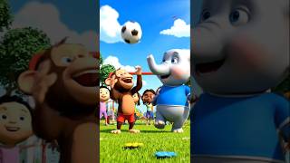 Elephant and Monkey playing Football 🐘🐒⚽# shorts #cartoon